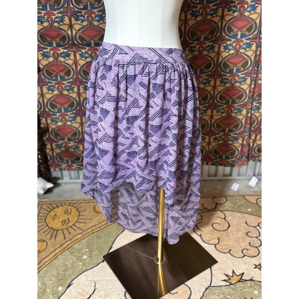Converse One Star XL‎ Purple Print High Low Elastic Waist Skirt Women's